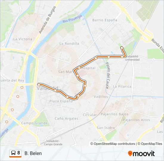 8 Bus Line Map