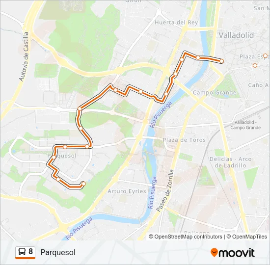 8 Bus Line Map