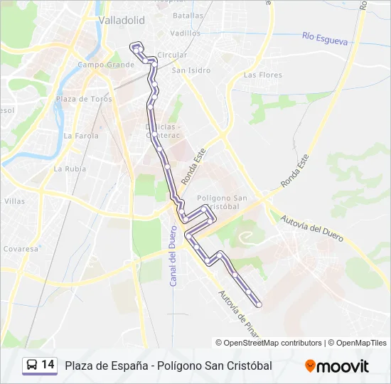14 Bus Line Map
