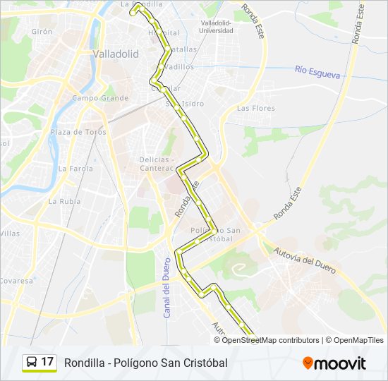 17 bus Mapa de línia