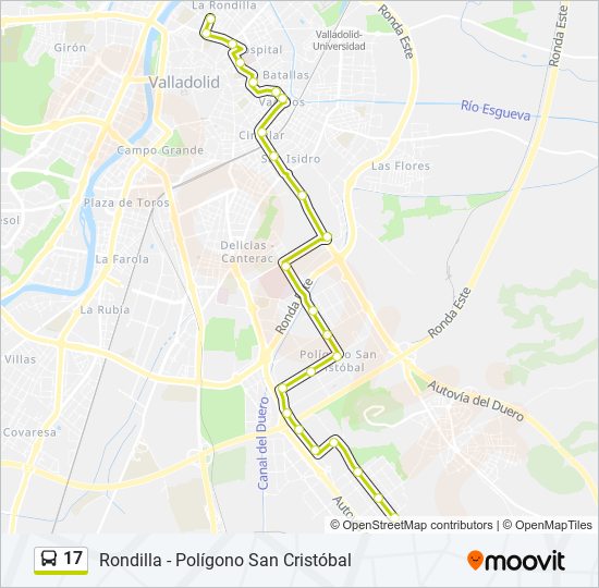 17 bus Mapa de línia