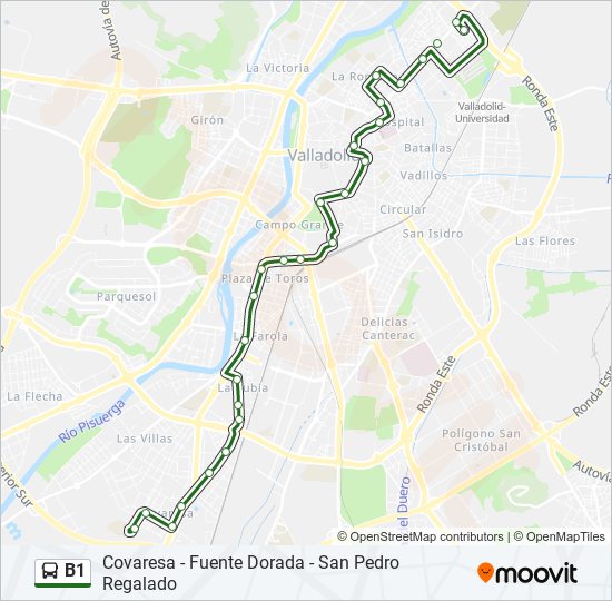 B1 bus Mapa de línia