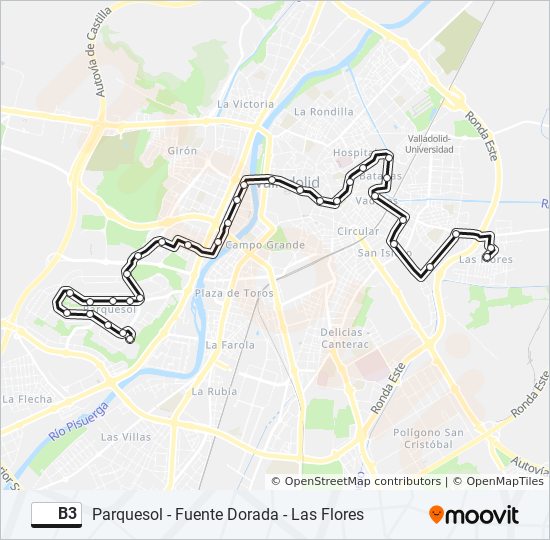 b3 Route: Schedules, Stops & Maps - Las Flores (Updated)