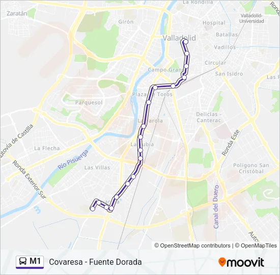M1 Bus Line Map