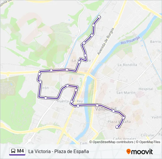 M4 Bus Line Map