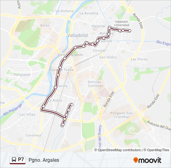 P7 bus Mapa de línia