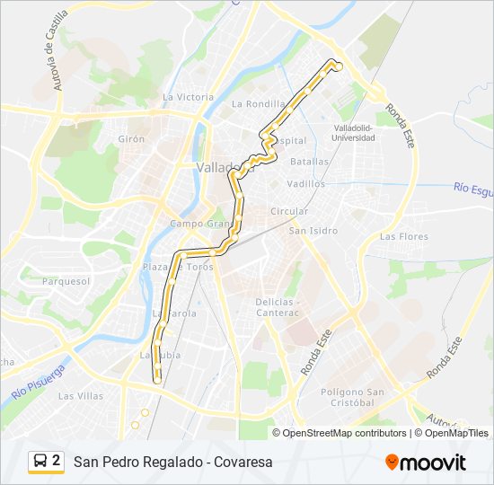 2 bus Mapa de línia