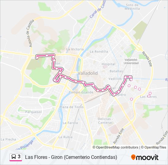 3 bus Mapa de línia