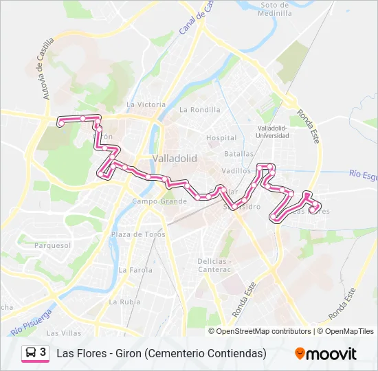 3 Bus Line Map