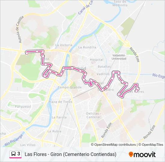 3 Bus Line Map