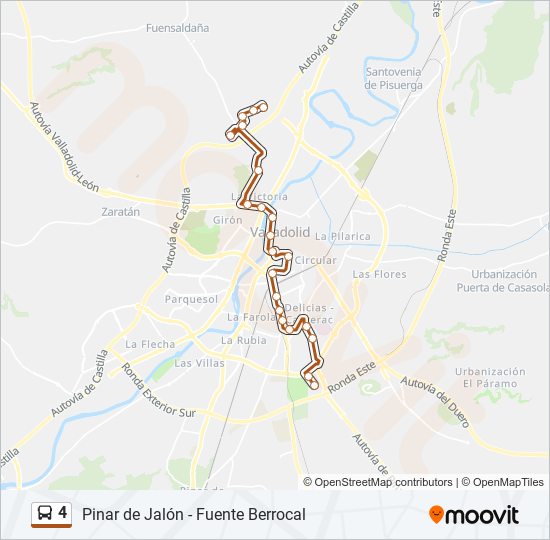 Mapa de 4 de autobús