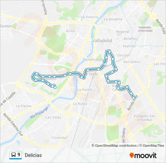 9 Bus Line Map