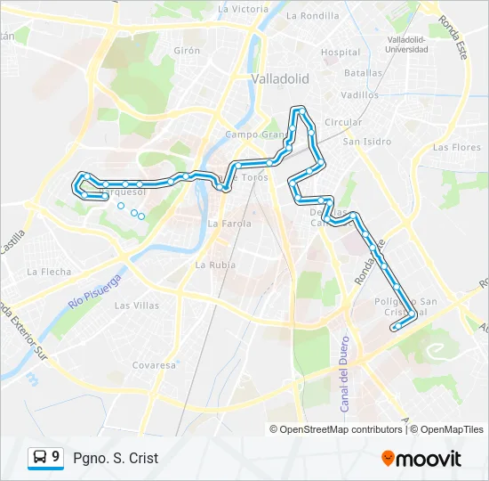 9 Bus Line Map