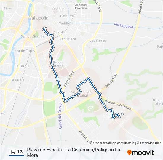 13 Bus Line Map