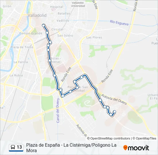 13 Bus Line Map