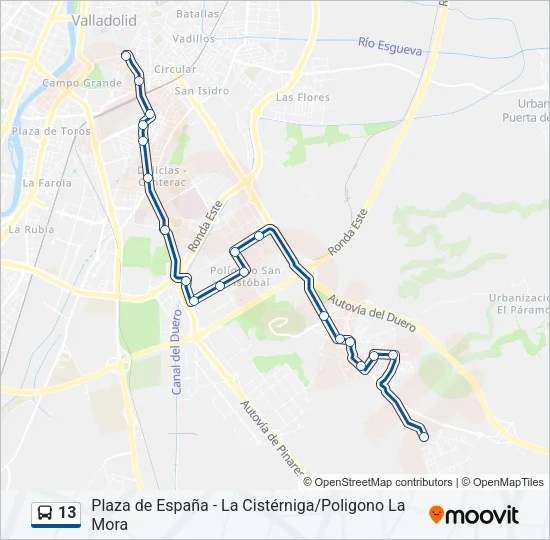 13 Bus Line Map