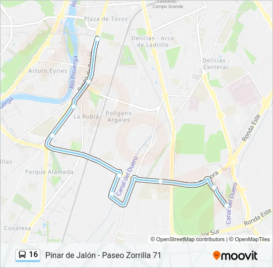 16 Bus Line Map