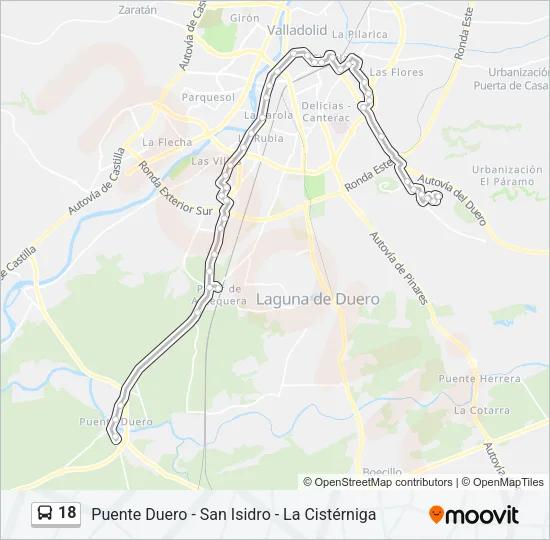 18 Bus Line Map