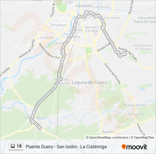 18 Bus Line Map