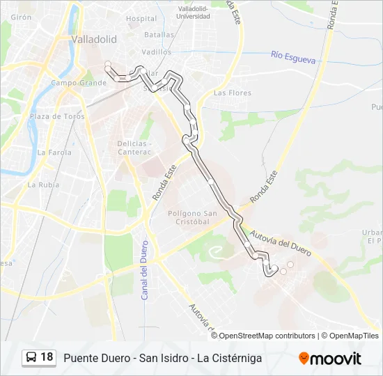 18 Bus Line Map