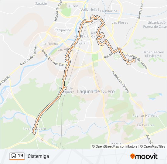 19 bus Mapa de línia