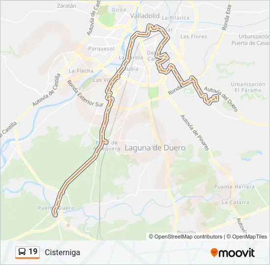 19 Bus Line Map