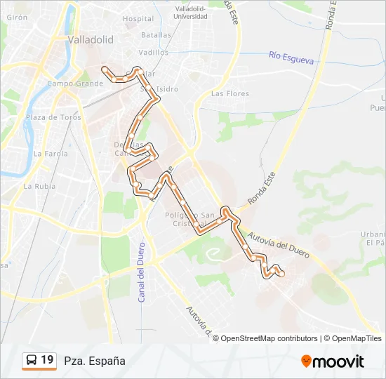 19 Bus Line Map