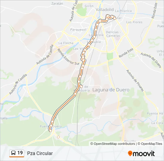 19 Bus Line Map