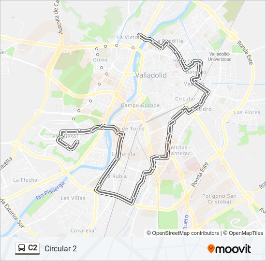 C2 bus Mapa de línia