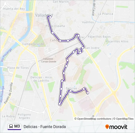 M3 Bus Line Map