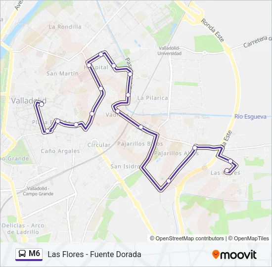 M6 Bus Line Map