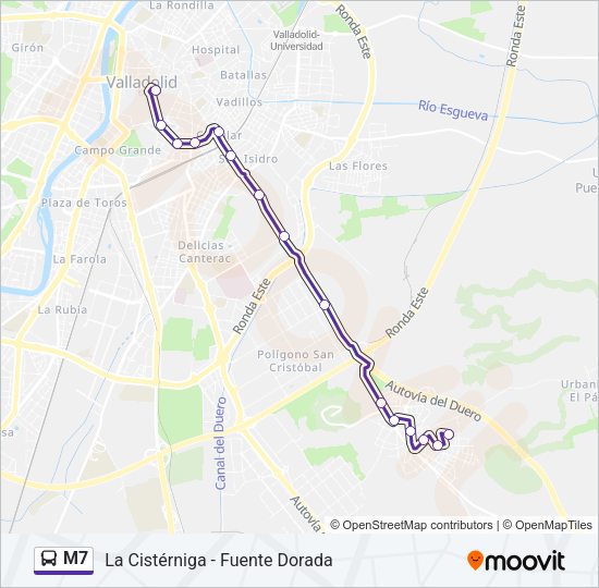 M7 Bus Line Map