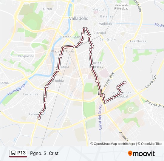 P13 bus Line Map