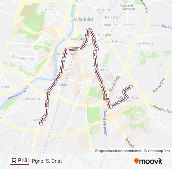 P13 Bus Line Map