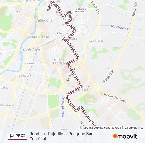 PSC2 bus Mapa de línia