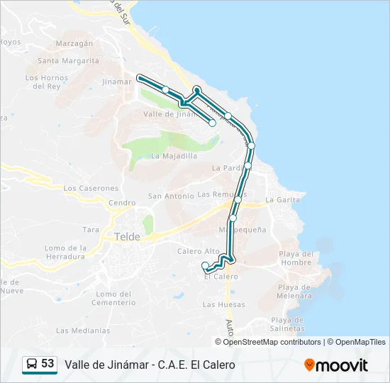 53 Bus Line Map