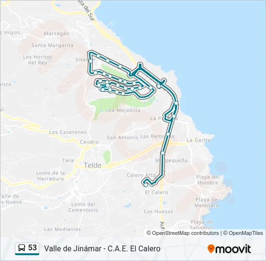 53 Bus Line Map