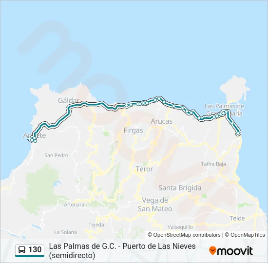130 Bus Line Map