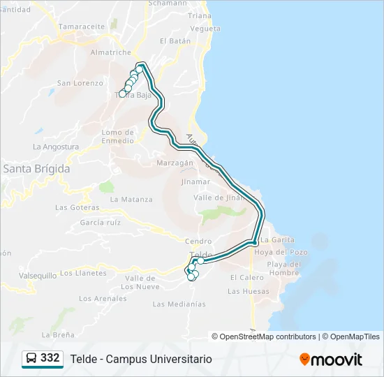 332 Bus Line Map