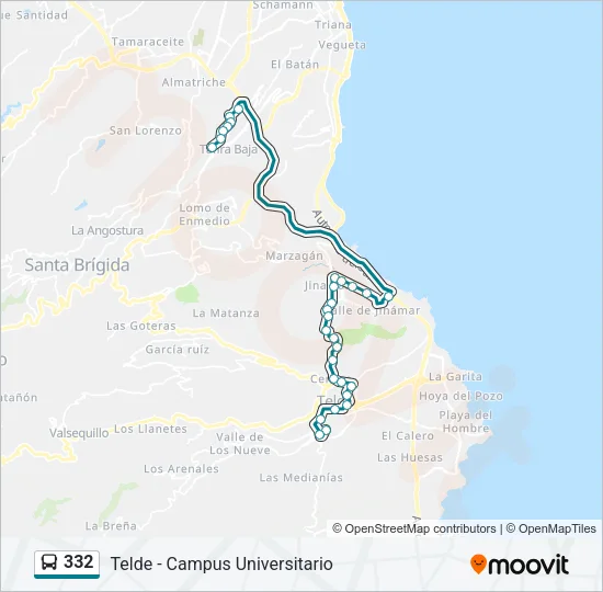 332 Bus Line Map