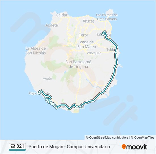 Mapa de 321 de autobús