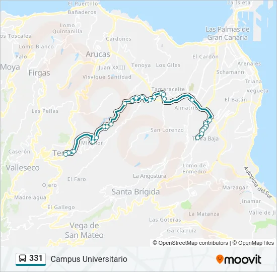 331 Bus Line Map