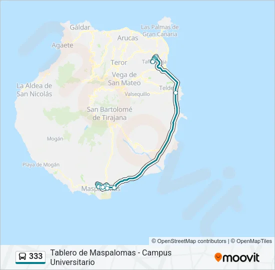 333 Bus Line Map