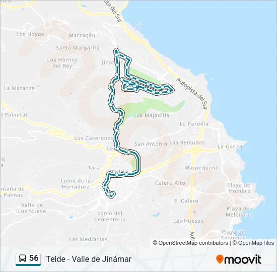 56 Bus Line Map