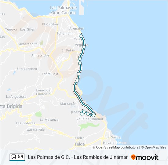 Mapa de 59 de autobús