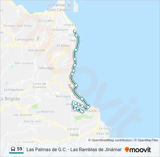 59 bus Mapa de línia