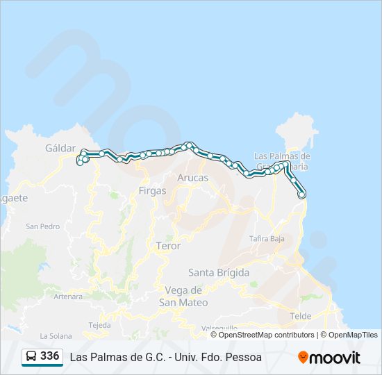 Mapa de 336 de autobús