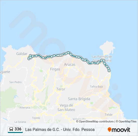 Mapa de 336 de autobús