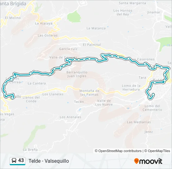 43 Bus Line Map
