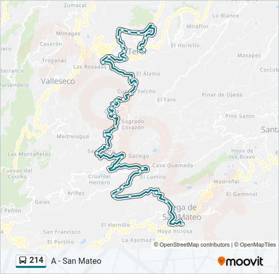 214 Bus Line Map